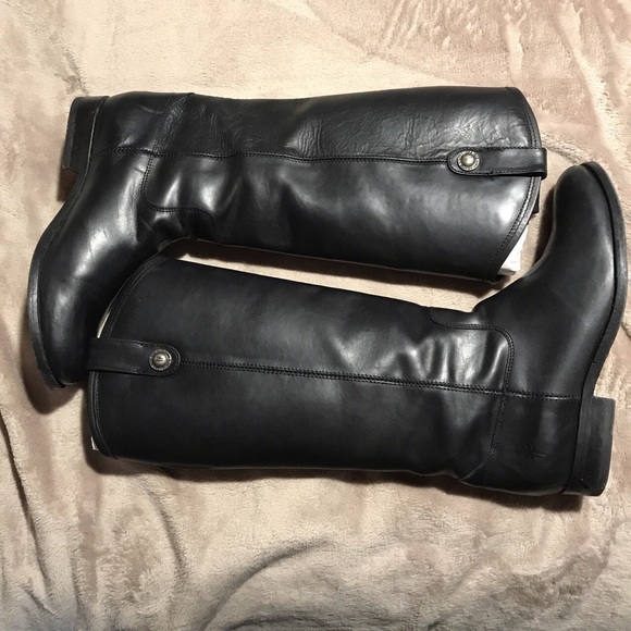 Frye “Mellissa Button” leather tall black boots - Picture 2 of 4